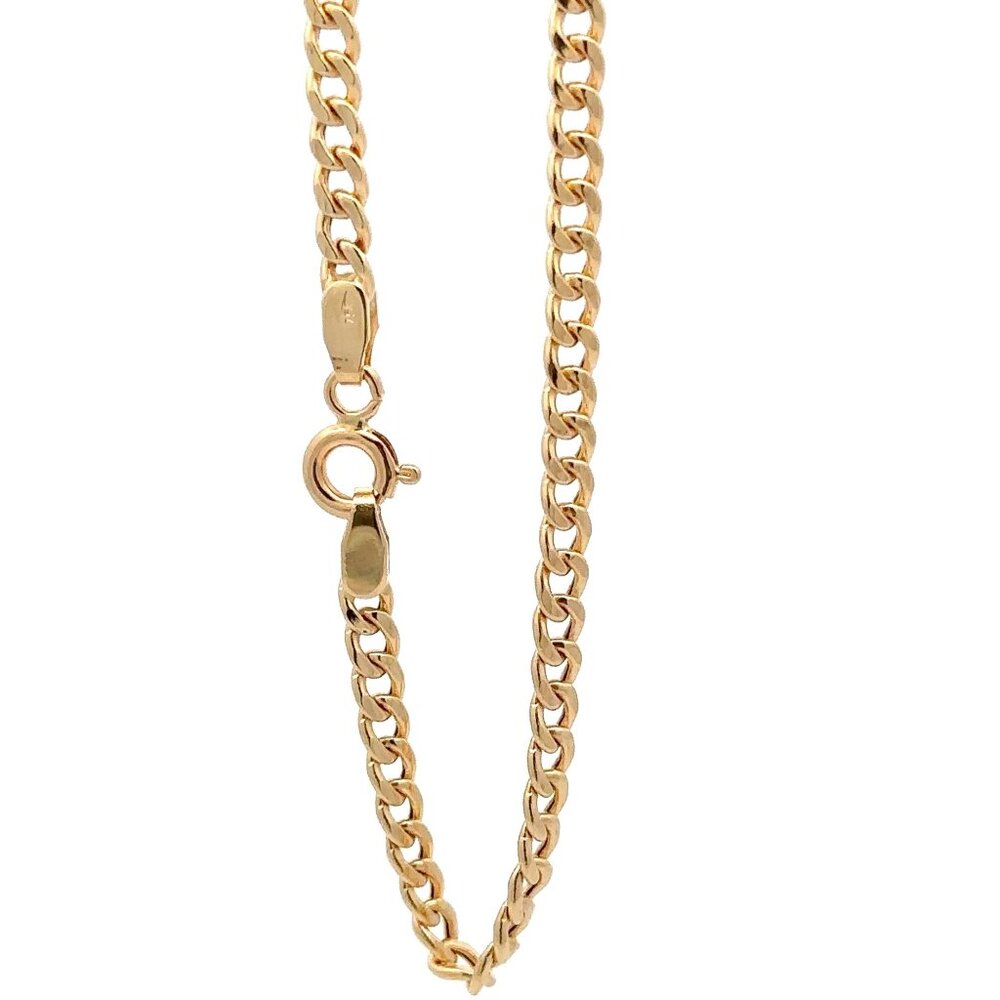 18K Gold Chain Curb Bracelet Size 7 inches - Picture 5 of 9